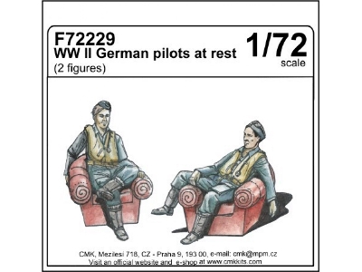 WW II German pilots at rest (2 fig) 1/72 - zdjęcie 2