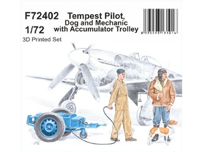 Tempest Pilot, Dog And Mechanic With Accumulator Trolley - zdjęcie 1