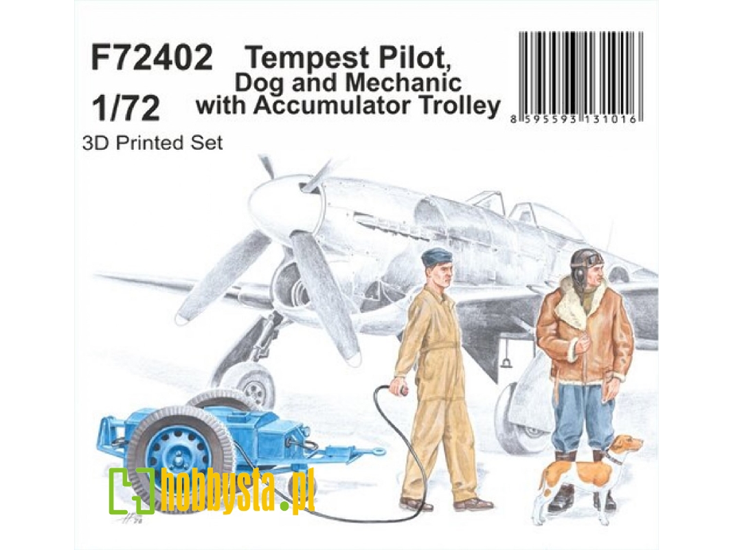 Tempest Pilot, Dog And Mechanic With Accumulator Trolley - zdjęcie 1