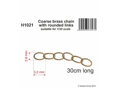 Coarse Brass Chain With Rounded Links (Suitable For 1/35 Scale) - zdjęcie 1