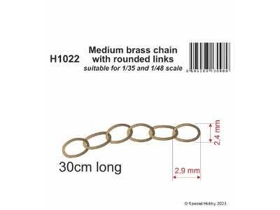 Medium Brass Chain With Rounded Links (Suitable For 1/35 And 1/48 Scale) - zdjęcie 1