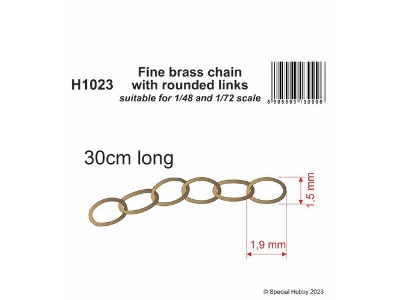 Fine Brass Chain With Rounded Links (Suitable For 1/48 And 1/72 Scale) - zdjęcie 1