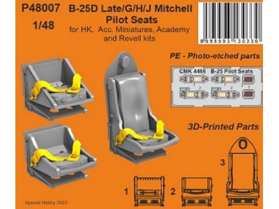 B-25d Late/G/H/J Mitchell Pilot Seats (For Hk, Acc. Miniatures, Academy And Revell Kits) - zdjęcie 1