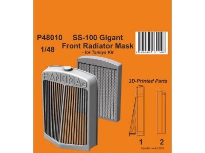 Ss-100 Gigant Front Radiator Mask (For Tamiiya Kit) - zdjęcie 1