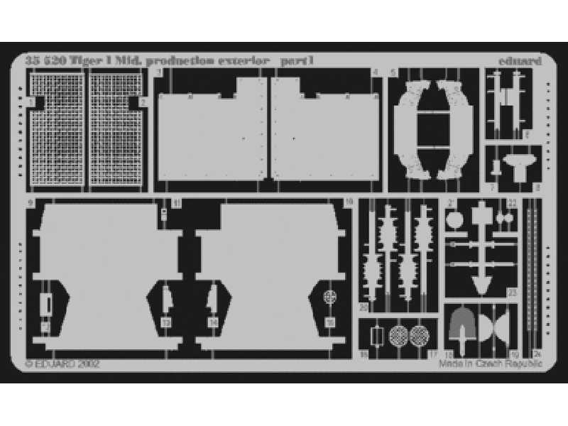  Zimmerit Tiger I Mid.  Production 1/35 - Academy Minicraft - bl - zdjęcie 1