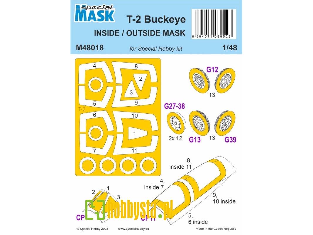 T-2 Buckeye Inside/Outside Mask (For Special Hobby) - zdjęcie 1
