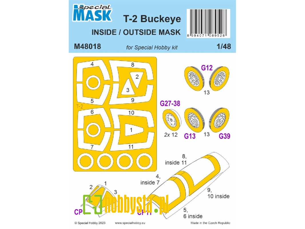 T-2 Buckeye Inside/Outside Mask (For Special Hobby) - zdjęcie 1 T-2 Buckeye Inside/Outside Mask (For Special Hobby) - zdjęcie 1