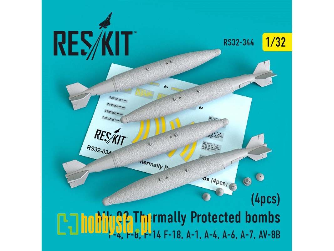 Mk.82 Thermally Protected Bombs (4 Pcs)(F-4, F-8, F-14 F-18, A-1, A-4, A-6, A-7, Av-8b) - zdjęcie 1