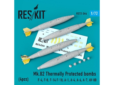 Mk.82 Thermally Protected Bombs (4pcs)(F-4, F-8, F-14, F-18, A-1, A-4, A-6, A-7, Av-8b) - zdjęcie 1