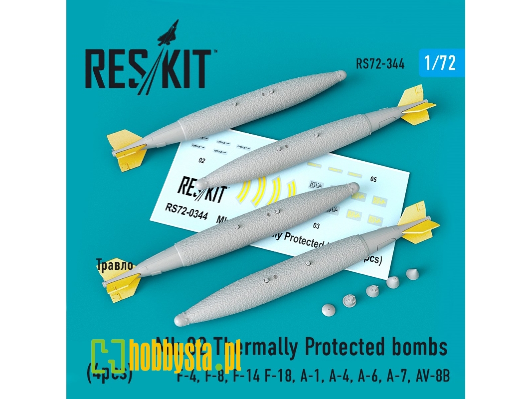Mk.82 Thermally Protected Bombs (4pcs)(F-4, F-8, F-14, F-18, A-1, A-4, A-6, A-7, Av-8b) - zdjęcie 1