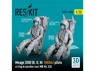 Mirage 2000 (B, D, N) (India) Pilots Sitting In Ejection Seat Mb Mk.10q (2 Pcs) - zdjęcie 1