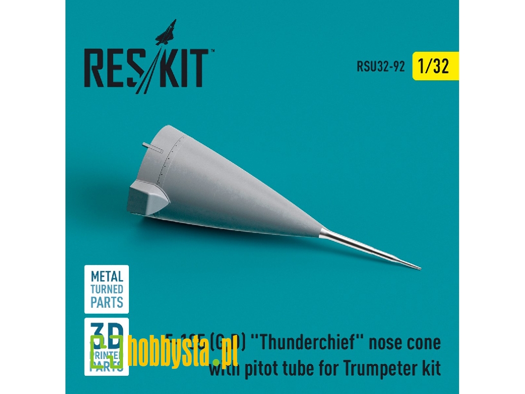F-105 (G, D) 'thunderchief' Nose Cone With Pitot Tube For Trumpeter Kit (Metal And 3d Printed) - zdjęcie 1