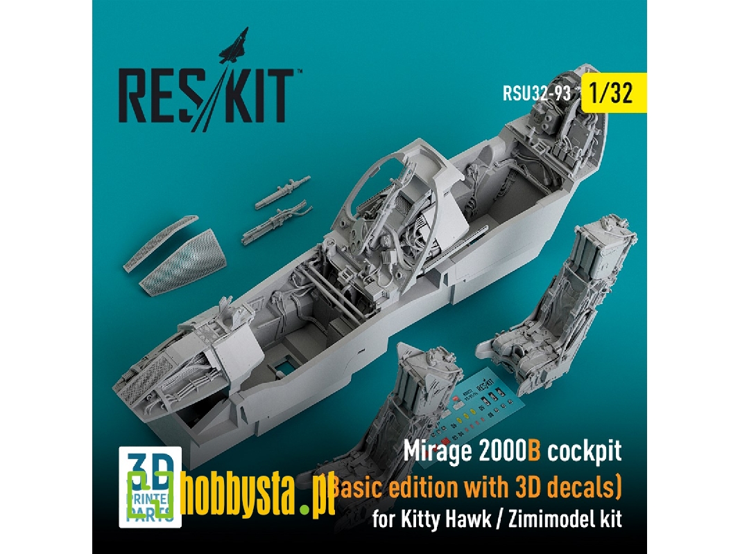 Mirage 2000b Cockpit For Kitty Hawk/Zimimodel Kits (Basic Edition With 3d Decals) For Kitty Hawk / Zimimodel Kit (3d Printed) (1 Mirage 2000b Cockpit For Kitty Hawk/Zimimodel Kits (Basic Edition With 3d Decals) For Kitty Hawk / Zimimodel Kit (3d Printed) (1