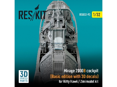 Mirage 2000b Cockpit For Kitty Hawk/Zimimodel Kits (Basic Edition With 3d Decals) For Kitty Hawk / Zimimodel Kit (3d Printed) (1