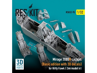Mirage 2000n Cockpit For Kitty Hawk/Zimimodel Kits (Basic Edition With 3d Decals) - zdjęcie 1