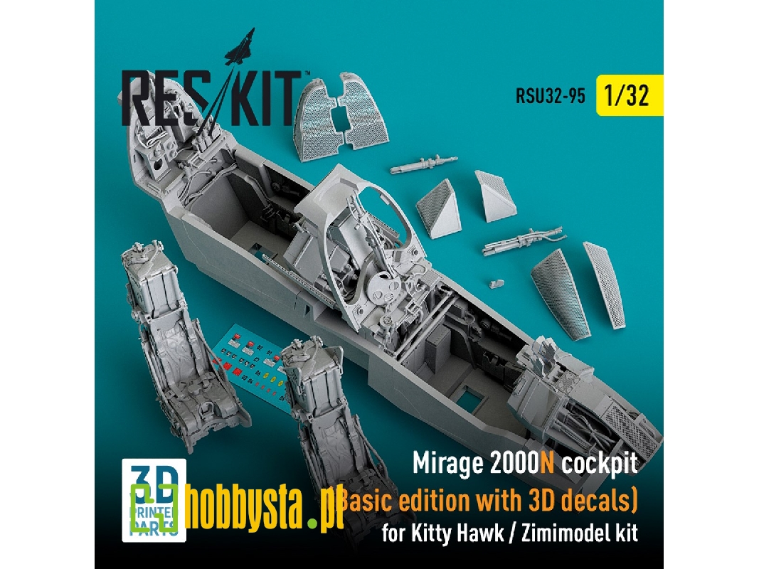 Mirage 2000n Cockpit For Kitty Hawk/Zimimodel Kits (Basic Edition With 3d Decals) - zdjęcie 1 Mirage 2000n Cockpit For Kitty Hawk/Zimimodel Kits (Basic Edition With 3d Decals) - zdjęcie 1