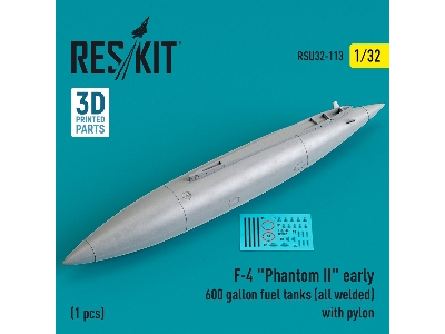 F-4 'phantom Ii' Early 600 Gallon Fuel Tanks (All Welded) With Pylon (1 Pc) - zdjęcie 1