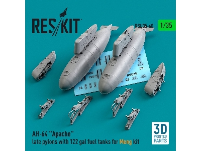 Ah-64 'apache' Late Pylons With 122 Gal Fuel Tanks For Meng Kit - zdjęcie 1