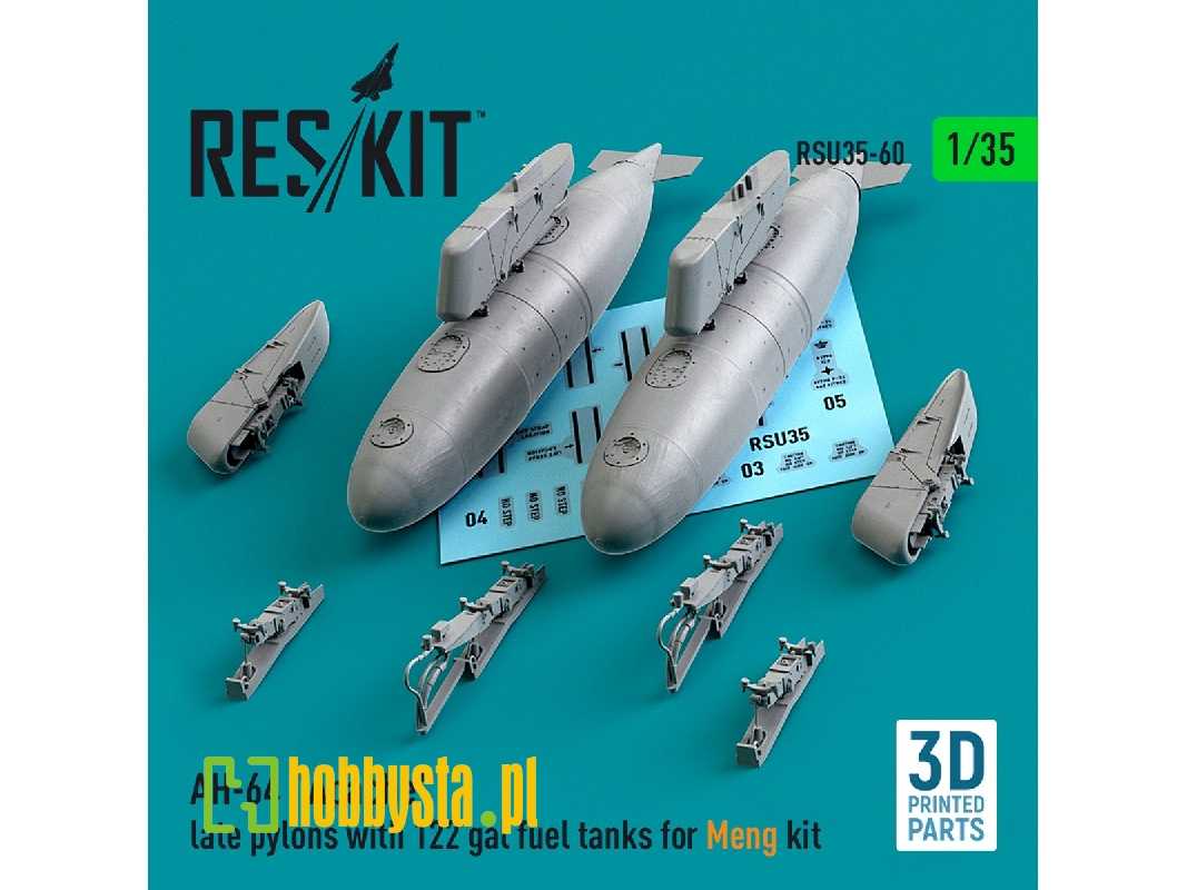 Ah-64 'apache' Late Pylons With 122 Gal Fuel Tanks For Meng Kit - zdjęcie 1 Ah-64 'apache' Late Pylons With 122 Gal Fuel Tanks For Meng Kit - zdjęcie 1