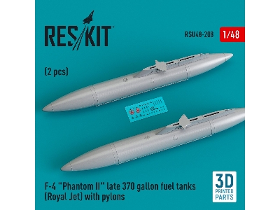 F-4 'phantom Ii' Late 370 Gallon Fuel Tanks (Royal Jet) With Pylons (2 Pcs) - zdjęcie 1