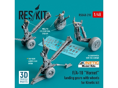 F/A-18 'hornet' Landing Gears With Wheels For Kinetic Kit (Resin And 3d Printed) - zdjęcie 1