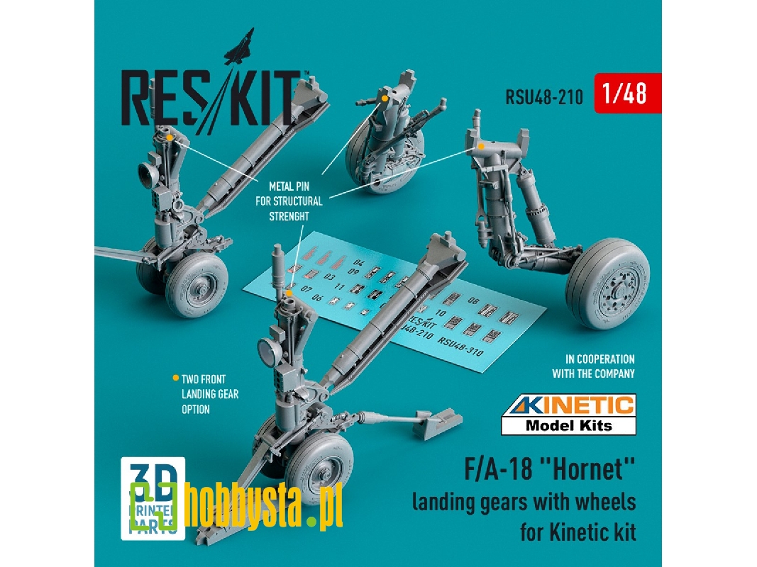 F/A-18 'hornet' Landing Gears With Wheels For Kinetic Kit (Resin And 3d Printed) - zdjęcie 1