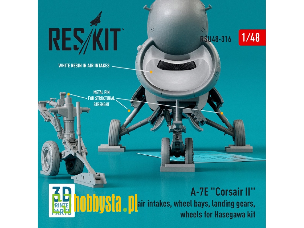 A-7e 'corsair Ii' Air Intakes, Wheel Bays, Landing Gears, Wheels For Hasegawa Kit - zdjęcie 1
