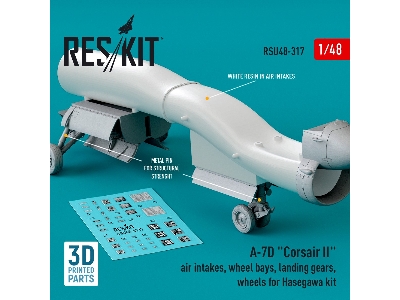 A-7d 'corsair Ii' Air Intakes, Wheel Bays, Landing Gears, Wheels For Hasegawa Kit - zdjęcie 1