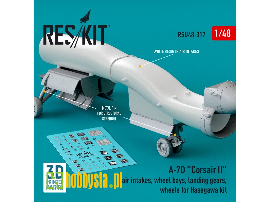 A-7d 'corsair Ii' Air Intakes, Wheel Bays, Landing Gears, Wheels For Hasegawa Kit - zdjęcie 1