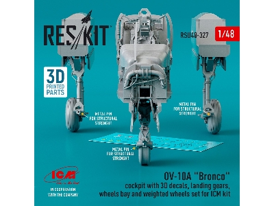 Ov-10a 'bronco' Cockpit With 3d Decals, Landing Gears, Wheels Bay And Weighted Wheels Set For Icm Kit - zdjęcie 2