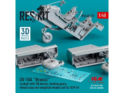 Ov-10a 'bronco' Cockpit With 3d Decals, Landing Gears, Wheels Bay And Weighted Wheels Set For Icm Kit - zdjęcie 3