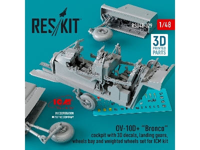 Ov-10d Plus 'bronco' Cockpit With 3d Decals, Landing Gears, Wheels Bay And Weighted Wheels Set For Icm Kit - zdjęcie 2