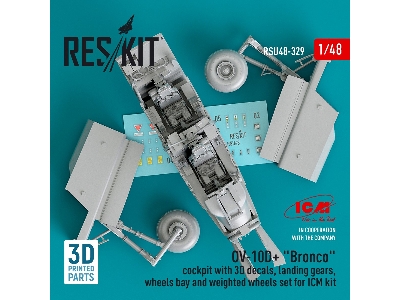 Ov-10d Plus 'bronco' Cockpit With 3d Decals, Landing Gears, Wheels Bay And Weighted Wheels Set For Icm Kit - zdjęcie 3