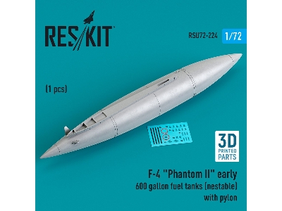 F-4 'phantom Ii' Early 600 Gallon Fuel Tanks (Nestable) With Pylon (1 Pc) - zdjęcie 1