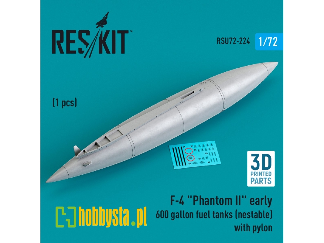 F-4 'phantom Ii' Early 600 Gallon Fuel Tanks (Nestable) With Pylon (1 Pc) - zdjęcie 1 F-4 'phantom Ii' Early 600 Gallon Fuel Tanks (Nestable) With Pylon (1 Pc) - zdjęcie 1