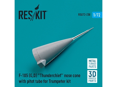 F-105 (G, D) 'thunderchief' Nose Cone With Pitot Tube For Trumpeter Kit (Metal And 3d Printed) - zdjęcie 1