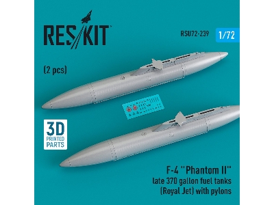 F-4 'phantom Ii' Late 370 Gallon Fuel Tanks (Royal Jet) With Pylons (2 Pcs) - zdjęcie 1