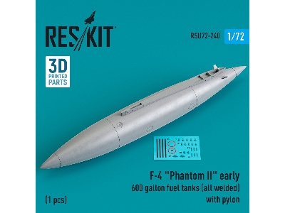 F-4 'phantom Ii' Early 600 Gallon Fuel Tanks (All Welded) With Pylon (1 Pc) - zdjęcie 1