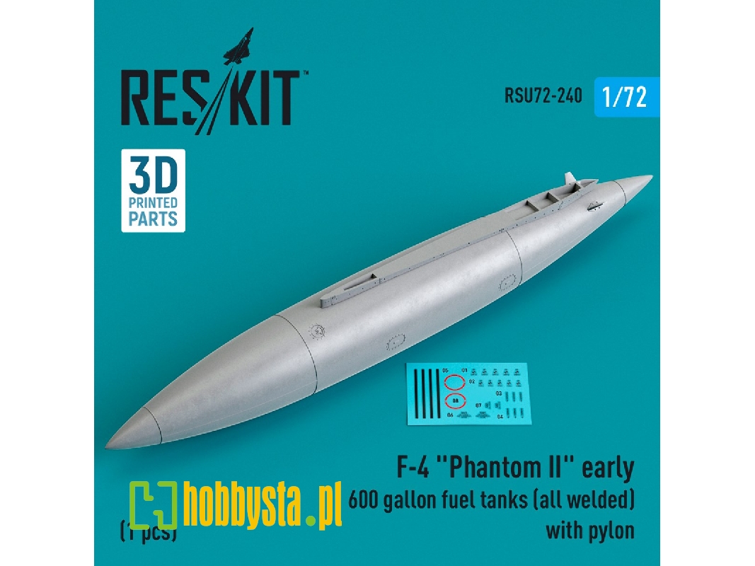 F-4 'phantom Ii' Early 600 Gallon Fuel Tanks (All Welded) With Pylon (1 Pc) - zdjęcie 1 F-4 'phantom Ii' Early 600 Gallon Fuel Tanks (All Welded) With Pylon (1 Pc) - zdjęcie 1
