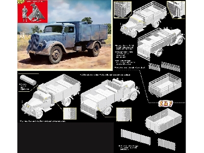 3t 4x2 Cargo Truck niemiecka ciężarówka 2w1 - zdjęcie 2