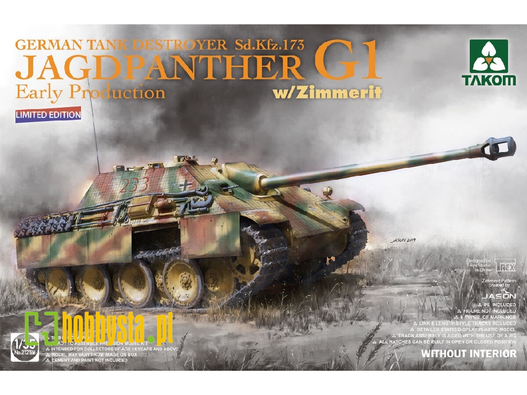 Sd.Kfz.173 Jagdpanther G1 wczesna produkcja z zimmeritem - edycja limitowana - zdjęcie 1