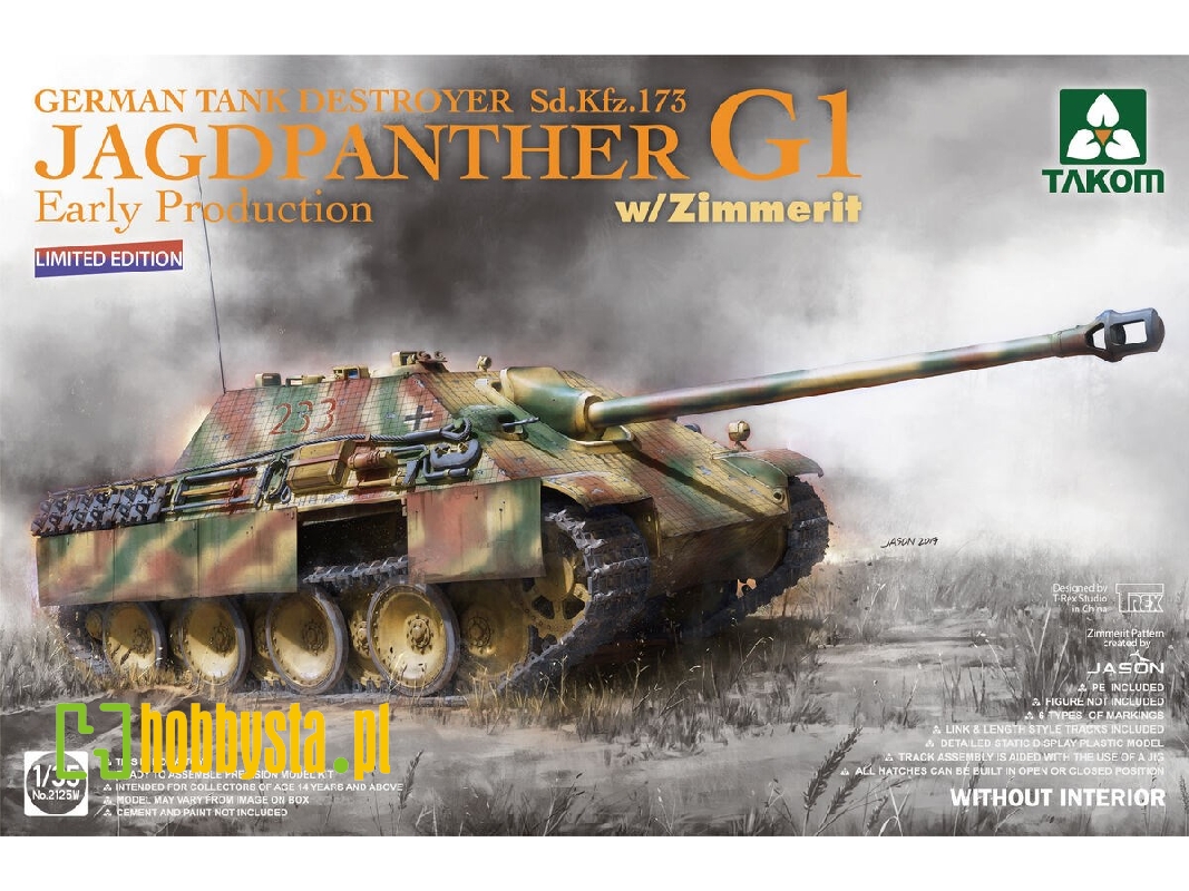 Sd.Kfz.173 Jagdpanther G1 wczesna produkcja z zimmeritem - edycja limitowana - zdjęcie 1 Sd.Kfz.173 Jagdpanther G1 wczesna produkcja z zimmeritem - edycja limitowana - zdjęcie 1