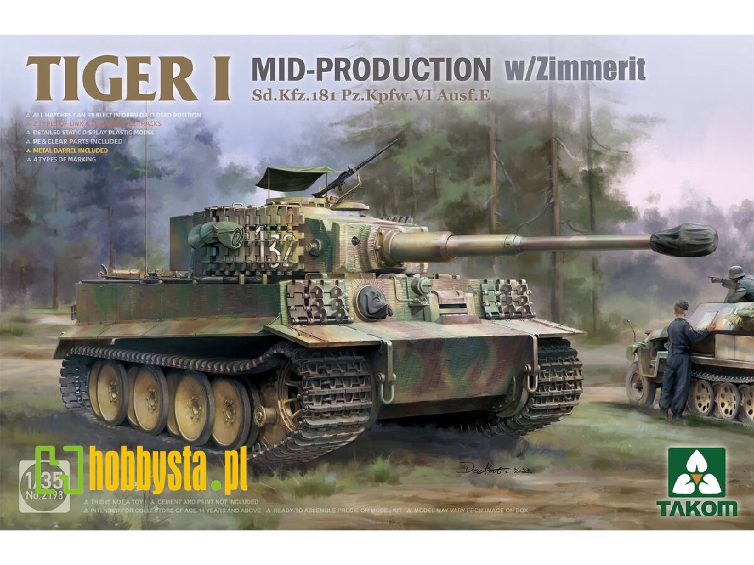 Tiger I Mid-production With Zimmerit Sd.Kfz.181 Pz.Kpfw.Vi Ausf.E - zdjęcie 1 Tiger I Mid-production With Zimmerit Sd.Kfz.181 Pz.Kpfw.Vi Ausf.E - zdjęcie 1