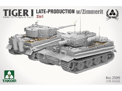 Tiger I Late-production With Zimmerit Sd.Kfz.181 Pz.Kpfw.Vi Ausf.E (Late / Late Command) 2 In 1 - zdjęcie 2
