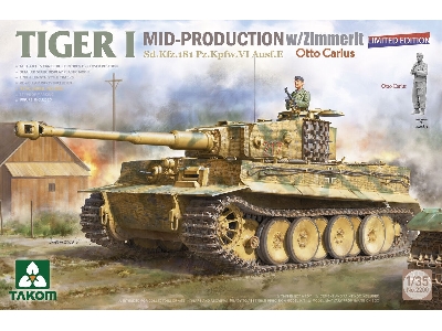 Tiger I Mid-production With Zimmerit Sd.Kfz.181 Pz.Kpfw.Vi Ausf.E Otto Carius (Limited Edition) - zdjęcie 1