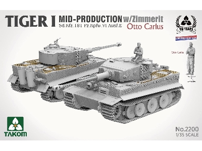 Tiger I Mid-production With Zimmerit Sd.Kfz.181 Pz.Kpfw.Vi Ausf.E Otto Carius (Limited Edition) - zdjęcie 2