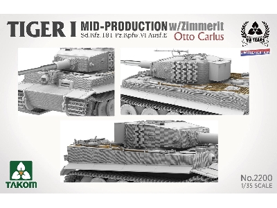 Tiger I Mid-production With Zimmerit Sd.Kfz.181 Pz.Kpfw.Vi Ausf.E Otto Carius (Limited Edition) - zdjęcie 3