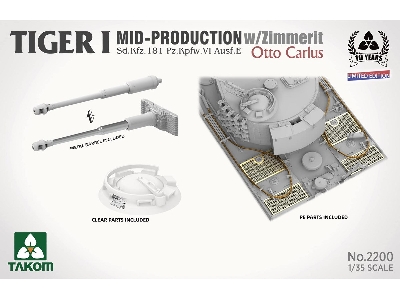 Tiger I Mid-production With Zimmerit Sd.Kfz.181 Pz.Kpfw.Vi Ausf.E Otto Carius (Limited Edition) - zdjęcie 5