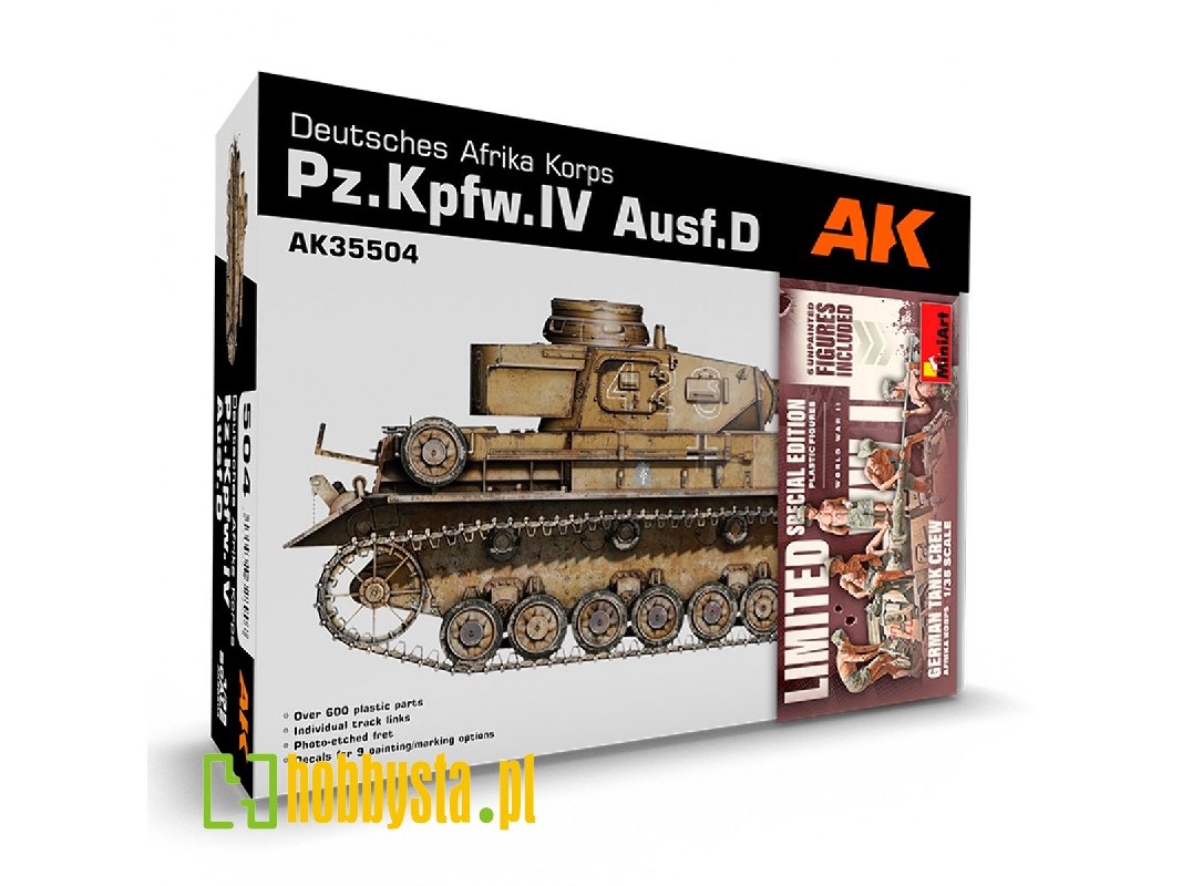 Pz.Kpfw.Iv Ausf.D Deutsches Afrika Korps (5 Figures German Tank Crew Afrika Korps) - zdjęcie 1 Pz.Kpfw.Iv Ausf.D Deutsches Afrika Korps (5 Figures German Tank Crew Afrika Korps) - zdjęcie 1