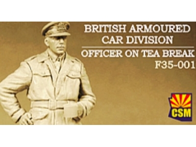 British Armoured Car Division Officer On Tea Break - zdjęcie 1